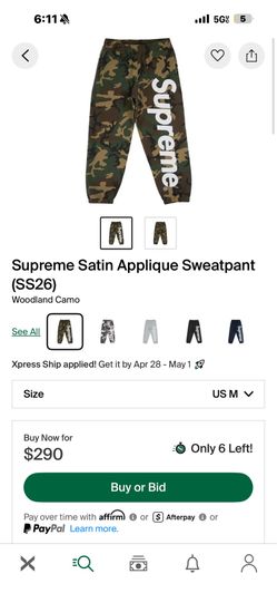 Supreme ss 26 Camo satin pants