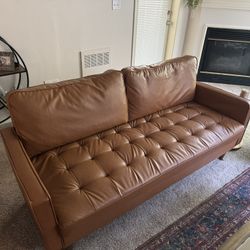 Small Brown “Leather” Couch