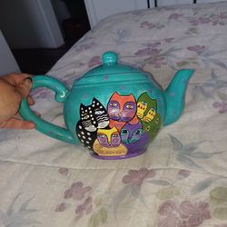 Vintage Laurel Burch Cats Teapot