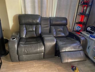 Leather sofa and love sofa wif led light and usb plugs