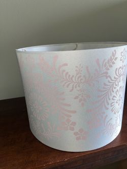 Drum Lamp Shade Floral Pink and White