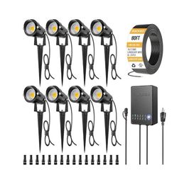 ZUCKEO All-in-One Landscape Lighting Kit, 5W LED Low Voltage Landscape Lights with Transformer and 80FT Wire, Waterproof Outdoor Spotlight with Connec