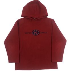 Vintage Nautica Jeans Fleece Pullover Hoodie Kids Medium 