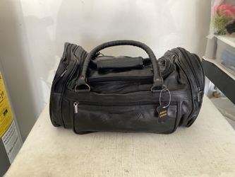 Black Leather Duffel Bag