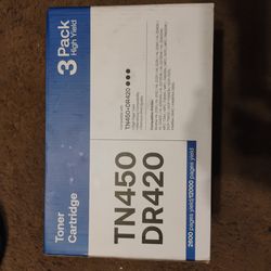 3 pack high yield toner cartridges tn450 dr420