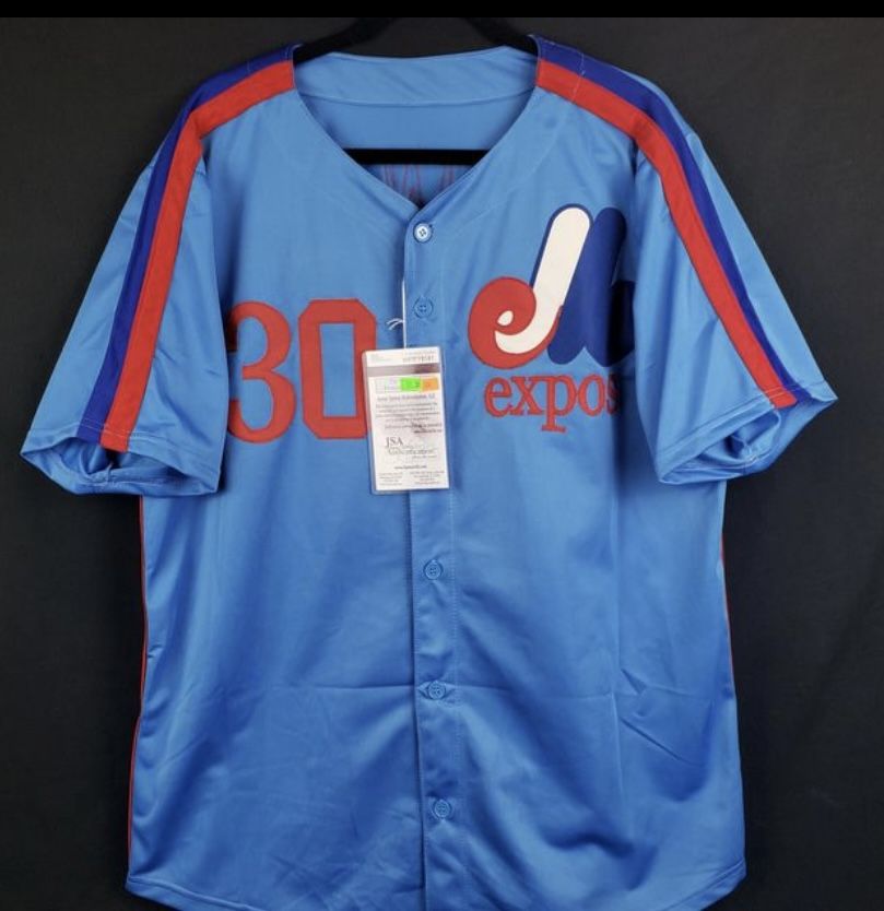 MONTREAL EXPOS TIM RAINES SIGNED BASEBALL JERSEY W/ COA