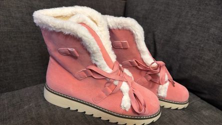 Pink Faux Fur Lined Winter Boots