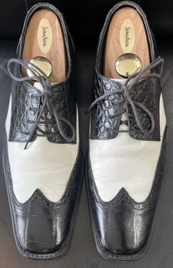 Stacy Adams Two Tone Alligator Wingtip Shoes Size 8.5