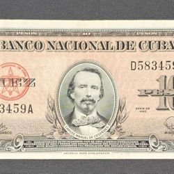 10 Pesos Banco Nacional De Cuba 1960 -AU