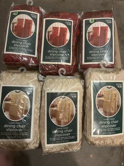 New Chair covers Red And Beige