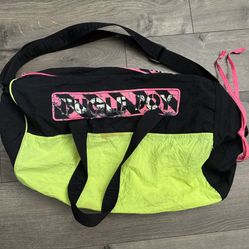 Vintage Bugle Boy Bag Athletic Gym 80s 90s Fresh Neon Green Pink Vtg Colorblock