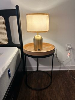 Set of Modern Brass Lamps & Night Stands