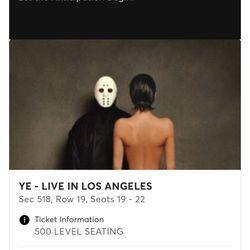 YE - KANYE WEST TICKETS - Sofi - April 1st