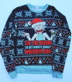 Ricky And Morty Christmas Sweater Medium 