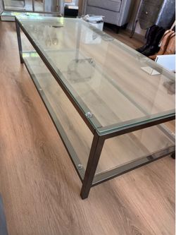 Glass coffee table
