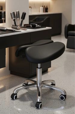 Spa Luxe Rolling Adjustable Height Saddle Salon Stool! Like new! Retails $109. Great for Estheticians and Therapists Seat height adjusts 21-30in
