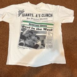Vintage 1989 Giants , A’s Graphic Tee Size L