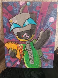 Gir From Invader Zim Fabric Art