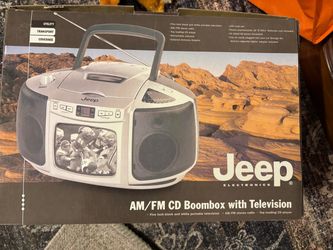 Jeep JXCDTV AM/FM CD Boombox with a 5-inch black-and-white CRT television. (Johnstown Ohio)
