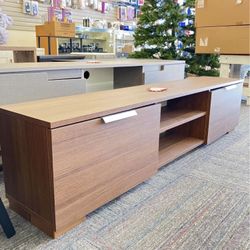 Brand New Tv Stand Modern 2 Door Wood Shelf TV Stand for TVs up to 75 Inches, 67 ınches Walnut