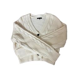 cream/off-white cable knit cardigan