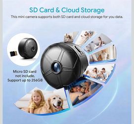 🆕 in 📦 Mini Camera1080P WiFi Wireless Home Security,App Control,Only Support2.4G WiFi,Motion Detection,Indoor,Loop Recording,Remote Live View,Remote