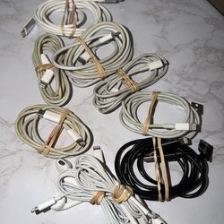 Seven Apple Lightning Chargers, 2 Earpods