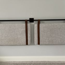 Nathan James Harlow Modern Wall Mount Hanging Headboard, King, Gray 