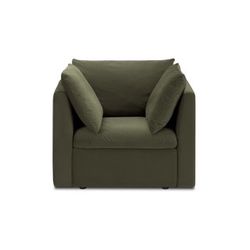 EC1001+1002  G Macy Armchair with Fully Removable Covers, Large Storage (Olive Green Velvet) [2nd Gen]