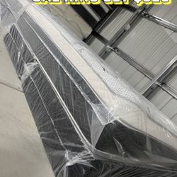 Cal King Size Pillow Top Mattress With Box Spring Included 