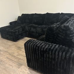 Brand new comfy super plush corduroy sectional set