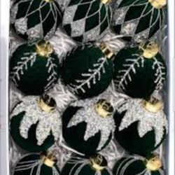 New Christmas Ornaments Suede Green 