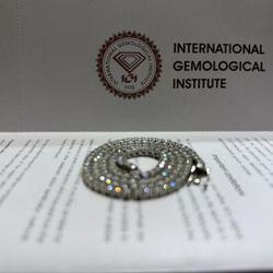Moissanite Diamond Tennis Chain – Solid 925 Sterling Silver