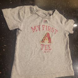 Size 18 Months Baby Toddler Boy Girl My First Arizona Diamondbacks Baseball Tee T Shirt Gray Heather