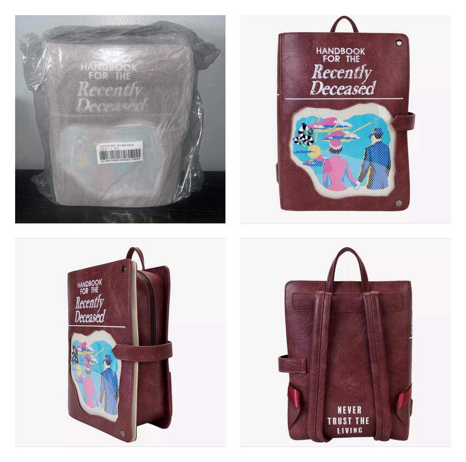 Loungefly BEETLEJUICE Handbook For The Recently Deceased Pin Display Mini Backpack (NWT)