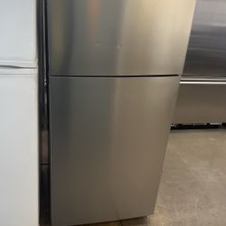 HD Supply Top Freezer Refrigerator Stainless Steel Apartment Size 