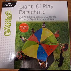 NEW Crane Giant 10" Play Parachute with 10 Balls