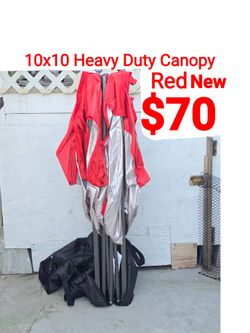 New RED 10'X10' Outdoor Pop Up Canopy Tent Heavy Frame For Party, Events, Work, Sports, Sales And More...