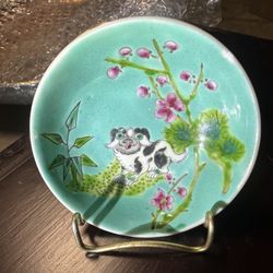 Antique China Finger Plate With Stand