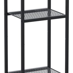 Side Table, 3 Tier End Table with Storage, Tall Telephone Table, Night Stand for Small Spaces, Sturdy Metal Frame, Living Room, Bedroom, Rustic Brown 
