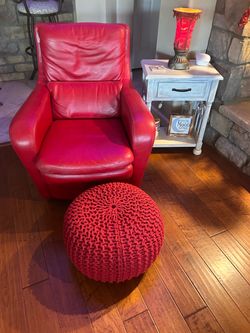 Club Chair VINTAGE Roche Bobois Italian Red Leather by Tre Erre S.p.A.