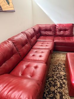 Like a New Luxurious Red sectional sofa with ottoman for $400 ($1800 worth)