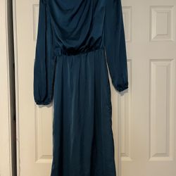 Teal Long Sleeve Maxi Dress Size Small 