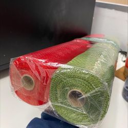 Mesh Ribbon Christmas Decorative Green Red - 10 yd x 21 in DIY Poinsettia wreaths garlands bows