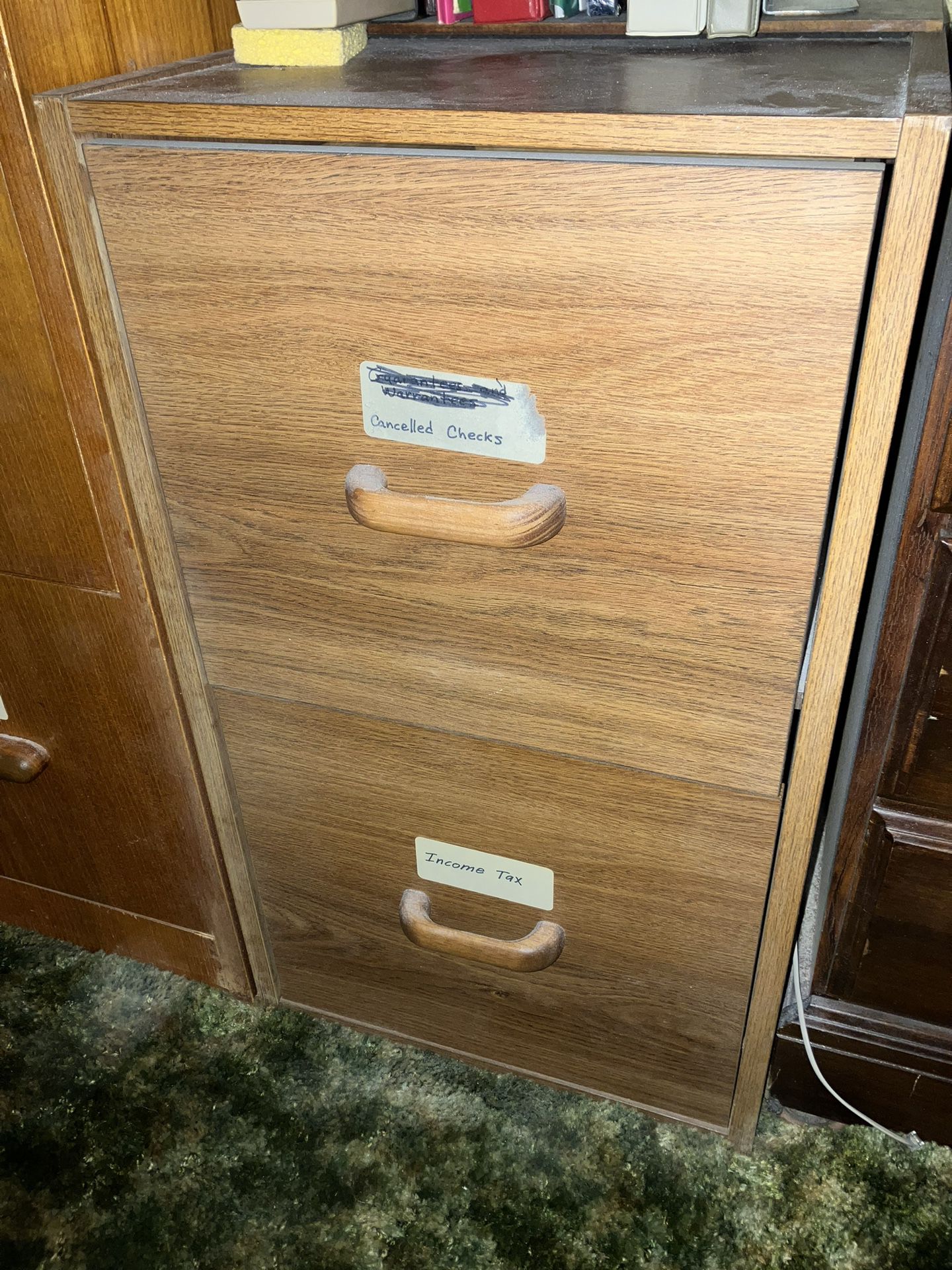 2 Drawer File Cabinet - MDF Wood Veneer