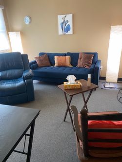Wayfair sofa and leather recliner