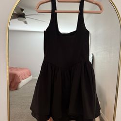 Black Corset Style Fit and Flare Mini Dress