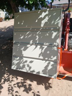 Filing cabinets have a four-drawer and a five drawer