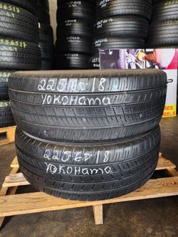 225 60R 18 YOKOHAMA AVID TIRES 2256018 USED TIRES (PAIR) MOUNT BALANCE INCLUDED