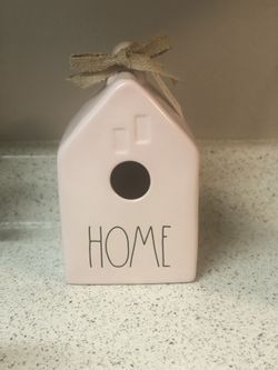 RAE DUNN HOME PINK BIRDHOUSE